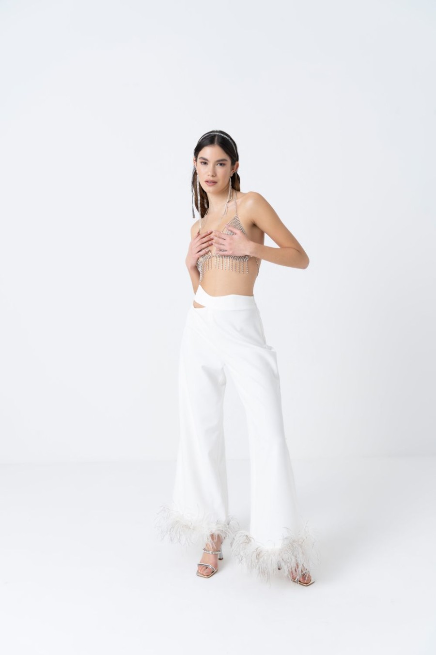 Abbigliamento twentyfourhaitch | Barrel Pantalone Piume Bianco